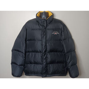 Vintage 90s Ralph Lauren Polo Jeans Men's XL Down Fill Puffer Jacket Black Coat